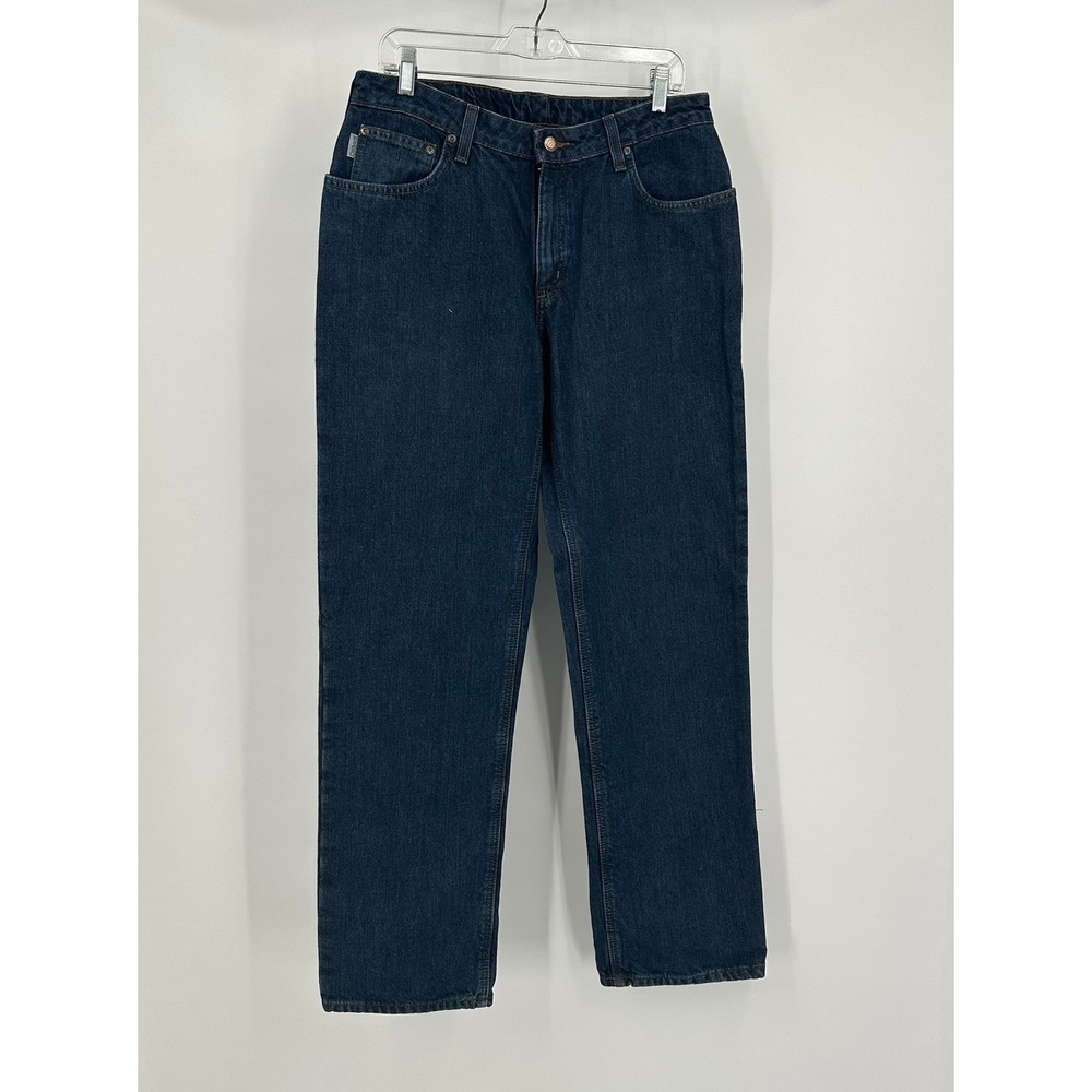 Carhartt Womens Flannel Lined Denim Jeans Size 12 34" Inseam Straight Leg‎